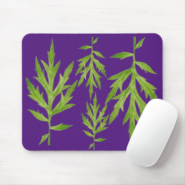 Wild Leaves on a Mouse Pad (1) (With Mouse)