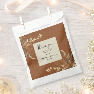 Wild Leaves Terra Cotta Floral Wedding Favour Bags