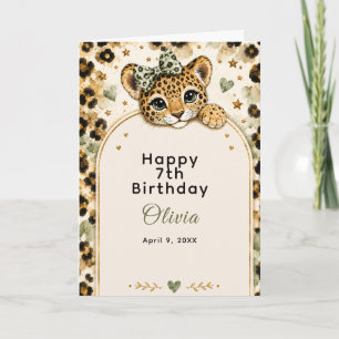 Wild Leopard 12th Birthday Party Card