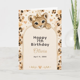 Wild Leopard 12th Birthday Party Card
