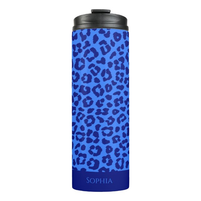 Wild Leopard-Blue- Thermal Tumbler (Front)