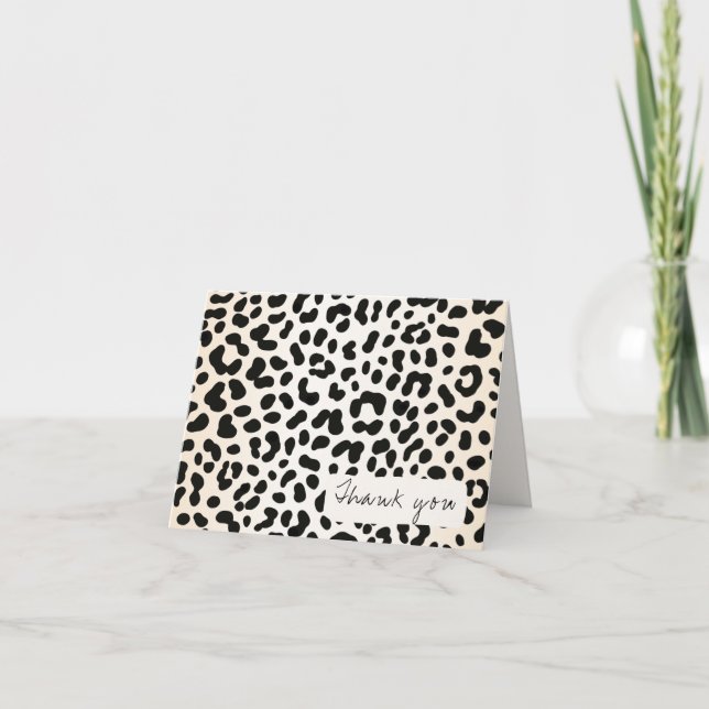 Wild Leopard Cheetah Personalised Inscription Thank You Card (Front)
