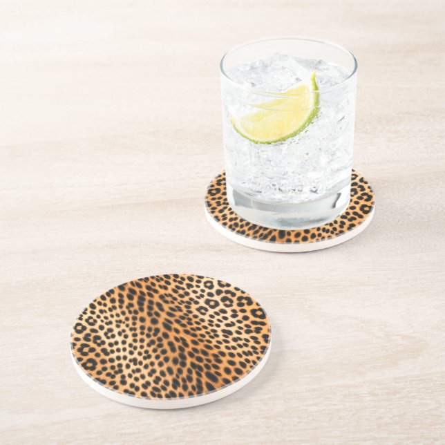 Wild Leopard Energy – Bold Animal Print Fashion Coaster (Side)