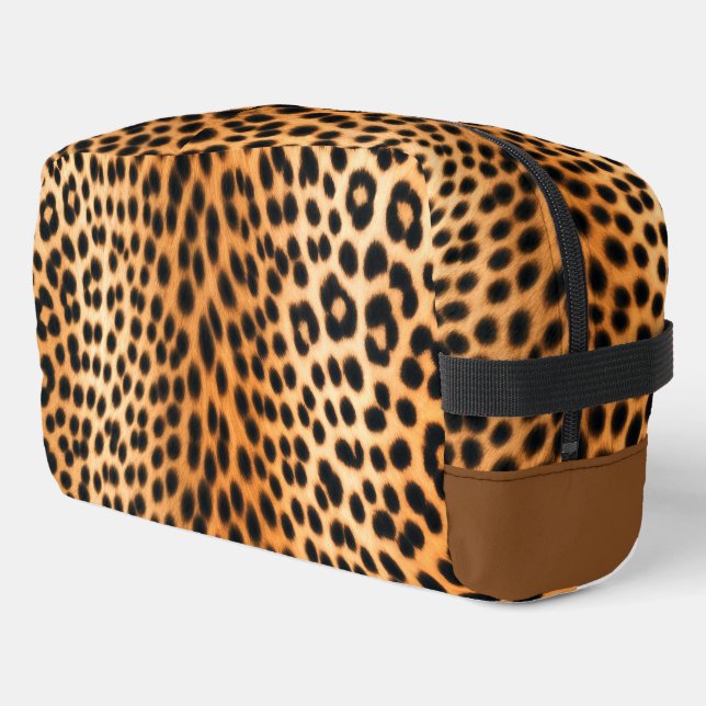Wild Leopard Energy – Bold Animal Print Fashion Dopp Kit (Left Corner)