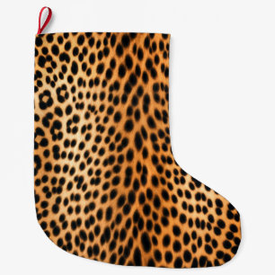 Wild Leopard Energy – Bold Animal Print Fashion Large Christmas Stocking