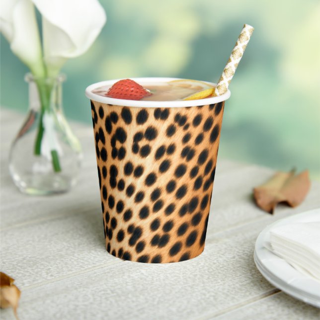 Wild Leopard Energy – Bold Animal Print Fashion Paper Cups (Insitu)
