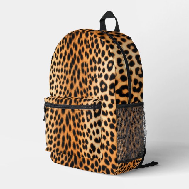 Wild Leopard Energy – Bold Animal Print Fashion Printed Backpack (Back Corner Right)