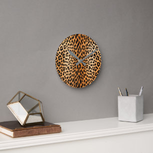Wild Leopard Energy – Bold Animal Print Fashion Round Clock