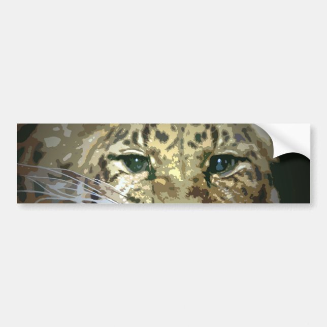 Wild Leopard Eyes Artwork Bumper Sticker (Front)