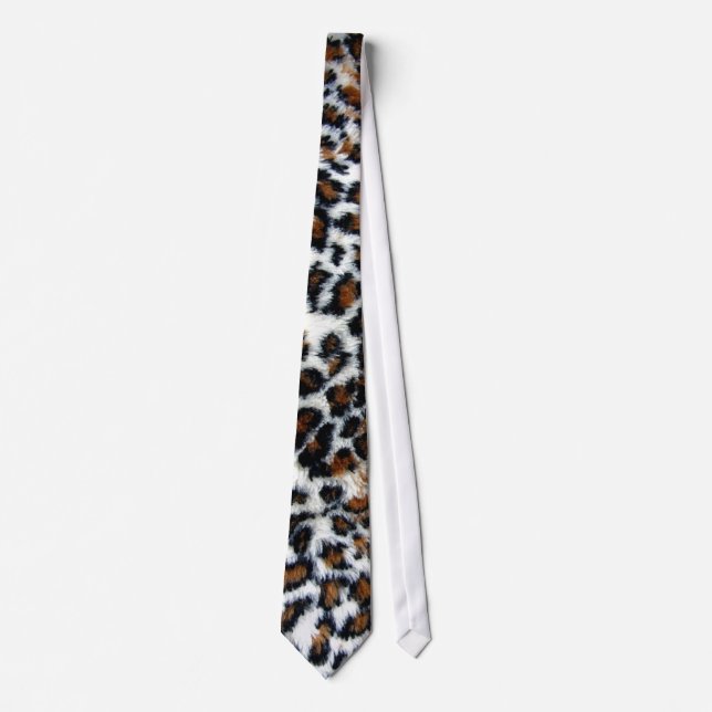 Wild Leopard Fur Neck Tie (Front)