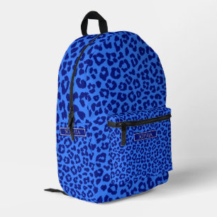 Wild Leopard Pattern-Blue Printed Backpack