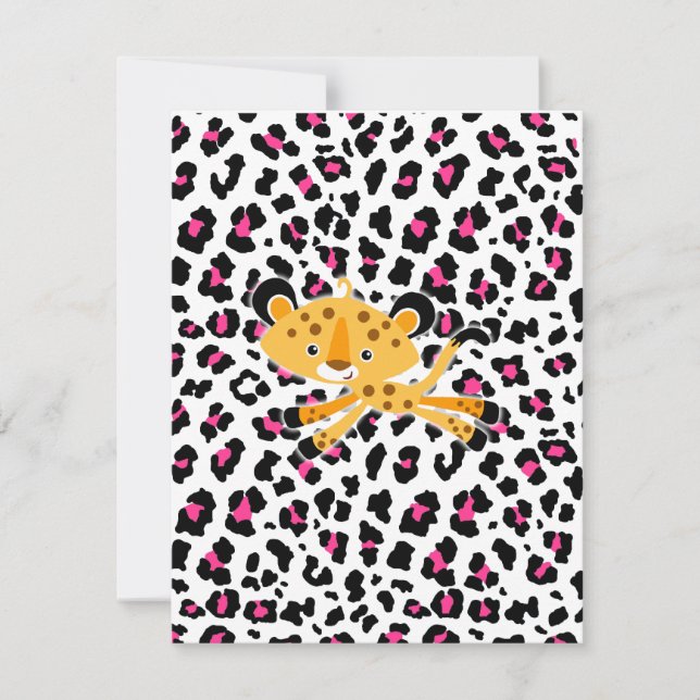 wild leopard pink baby shower invitations! invitation (Front)