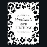Wild Leopard Print Birthday Party Welcome Sign<br><div class="desc">Wild Leopard Print Birthday Party Welcome Sign</div>