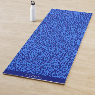 Wild Leopard Print-Blue- Yoga Mat