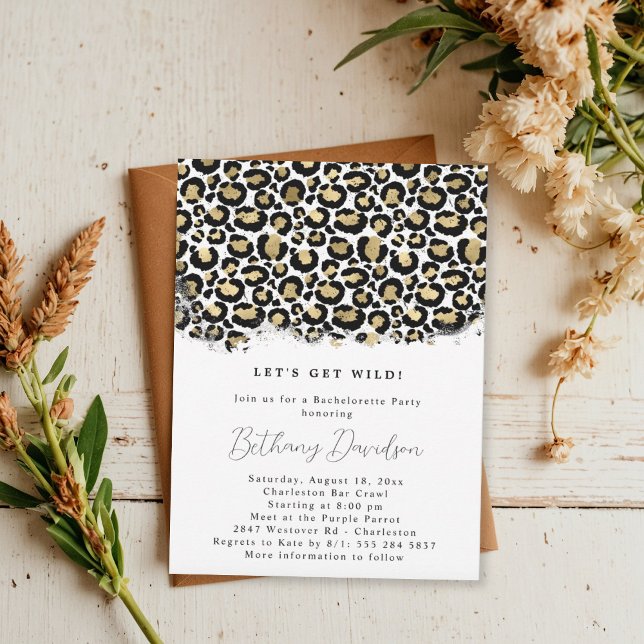 Wild Leopard Print Bridal Shower Invitation (Creator Uploaded)