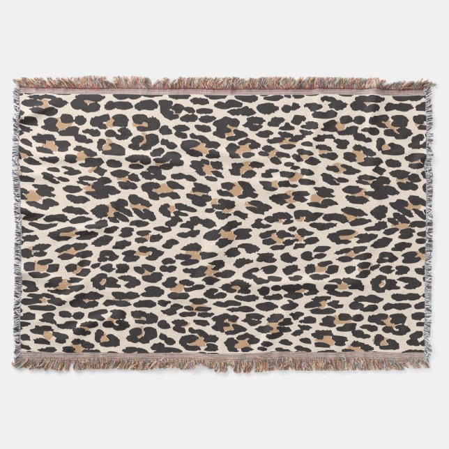 Wild Leopard Print Custom Throw Blanket (Front)