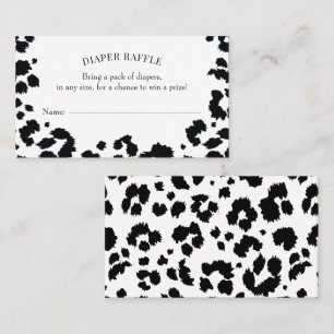 Wild Leopard Print Diaper Raffle Insert Card
