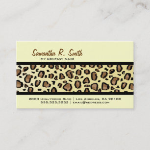 Wild Leopard Print Stripe Business Card
