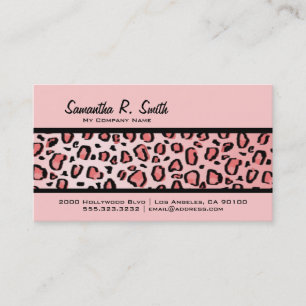Wild Leopard Print Stripe Pink Business Card