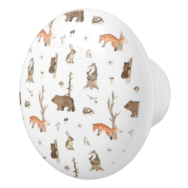 Wild Life Ceramic Door Knob (Right)