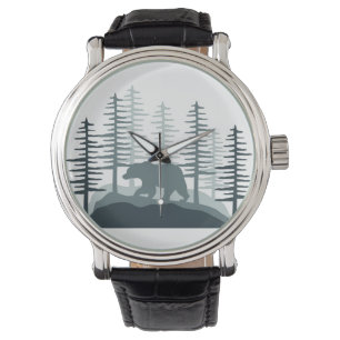 Wild life jingle Pine trees print Minimalist Trive Watch
