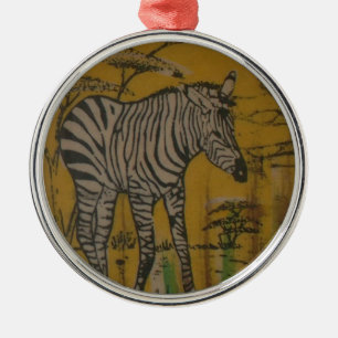 Wild Life Kenya African Safari Zebra.png Metal Tree Decoration