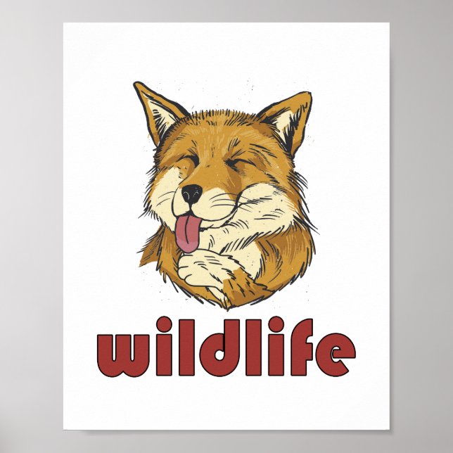 Wild Life Red Fox  - Sweet Cute Fox Poster (Front)