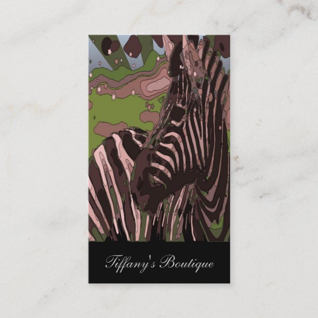 Wild life safari animal zebra business card (Front)