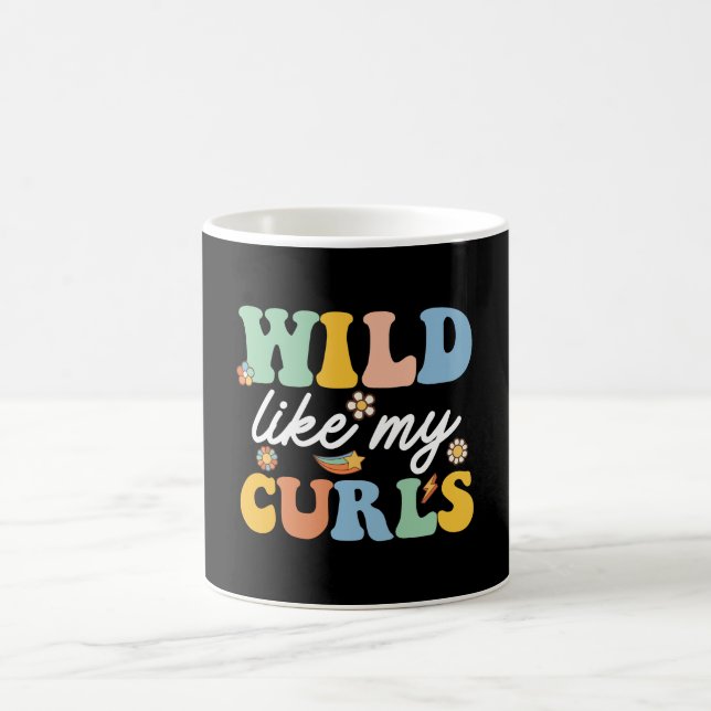 Wild Like My Curls Curly Haired Groovy Coffee Mug (Center)