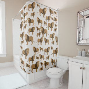 Wild Lion Animal Pattern Shower Curtain