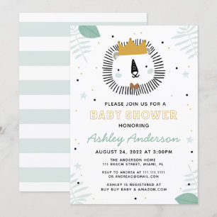 Wild Lion Baby Shower Invitation