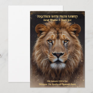 Wild Lion Head portrait Invitation