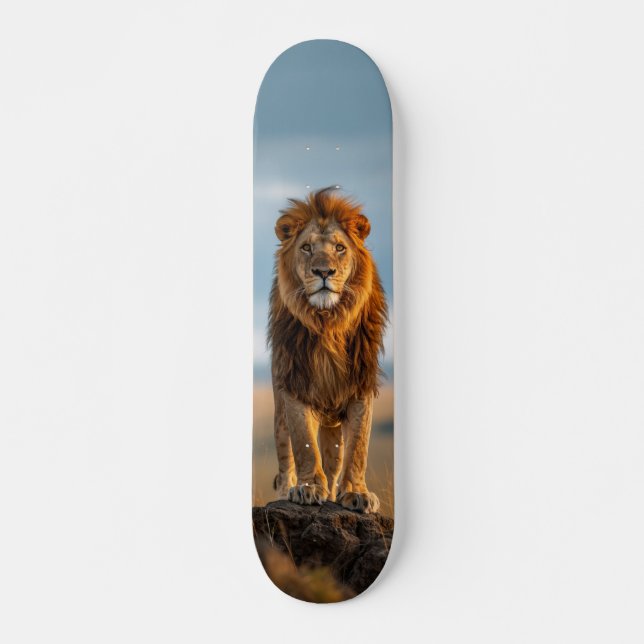 Wild Lion King Watchful Skateboard (Front)