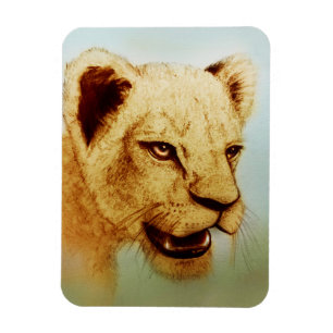 Wild Lion, Realistic Animal Art Photo Magnet