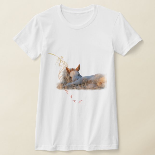 Wild Little Mustang Filly T-shirt  (Laydown)
