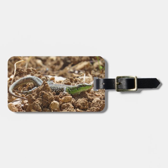 Wild Lizard Nature Photography Rustic  Luggage Tag (Front Horizontal)