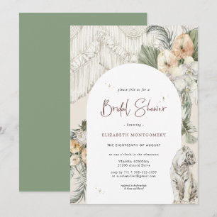 Wild Love Boho Macrame Greenery Bridal Shower Invitation