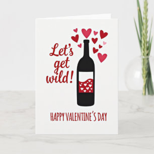 Wild Love Valentine Wine Card