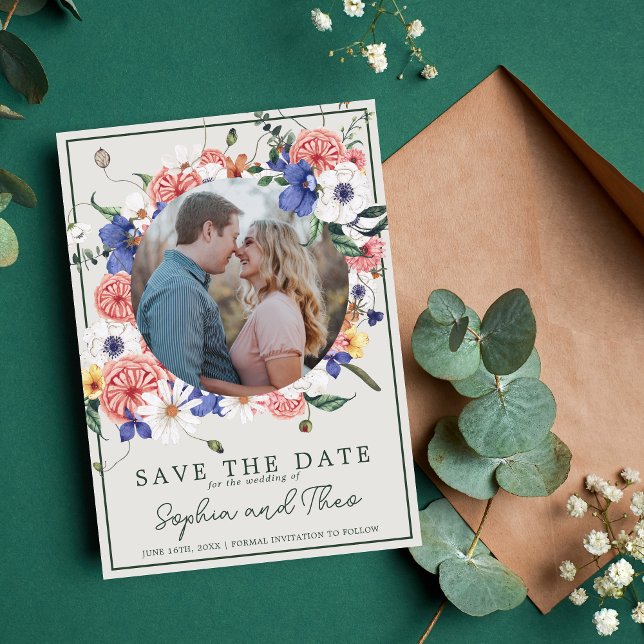 Wild Love Wildflower Boho Floral Wedding Save The Date (Creator Uploaded)