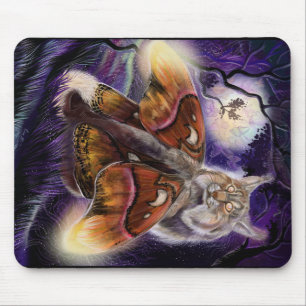 Wild Luminessense Moth Winged Lynx Mouse Mat