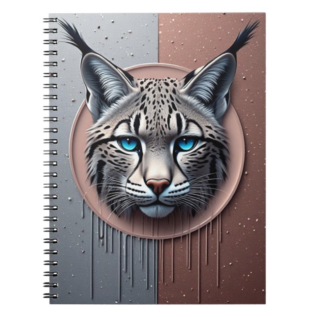 Wild Lynx Geometric Face With Modern Details Notebook (Front)