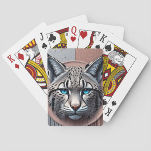 Wild Lynx Geometric Face With Modern Details Playing Cards