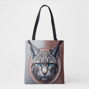 Wild Lynx Geometric Face With Modern Details Tote Bag