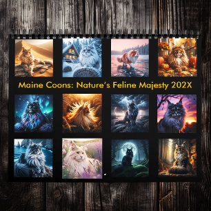 Wild Maine Coons: Nature’s Feline Majesty 202X Calendar