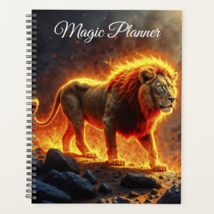 Wild majesty fire lion powerful lava predator planner