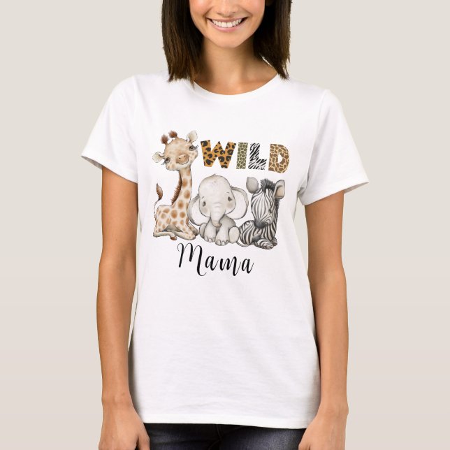 Wild Mama of the Birthday Boy Safari T-Shirt (Front)