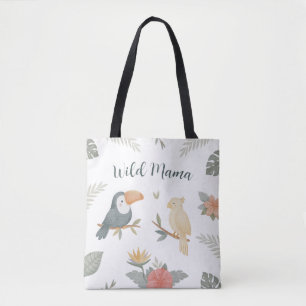 Wild Mama Safari Jungle Tropical Birthday Tote Bag