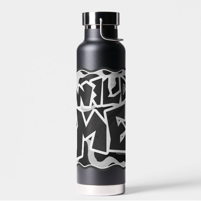 Wild Me Black and White Animal Print Water Bottle (Left)