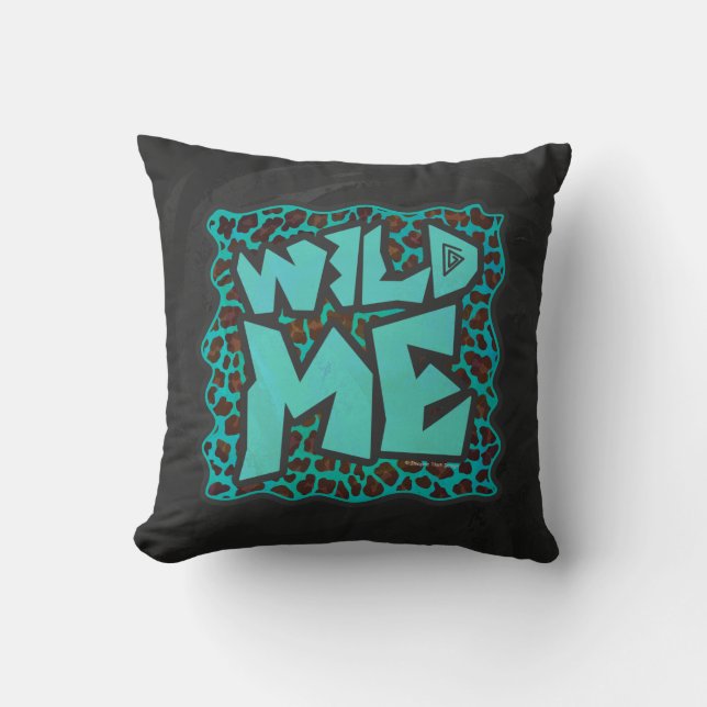 Wild Me Brown and Teal Leopard Design Cushion (Front)
