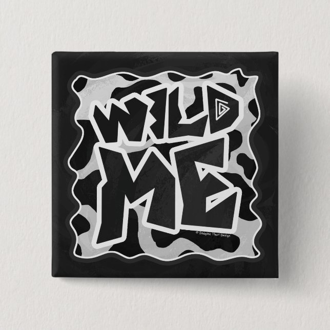 Wild Me Cow Black and White 15 Cm Square Badge (Front)